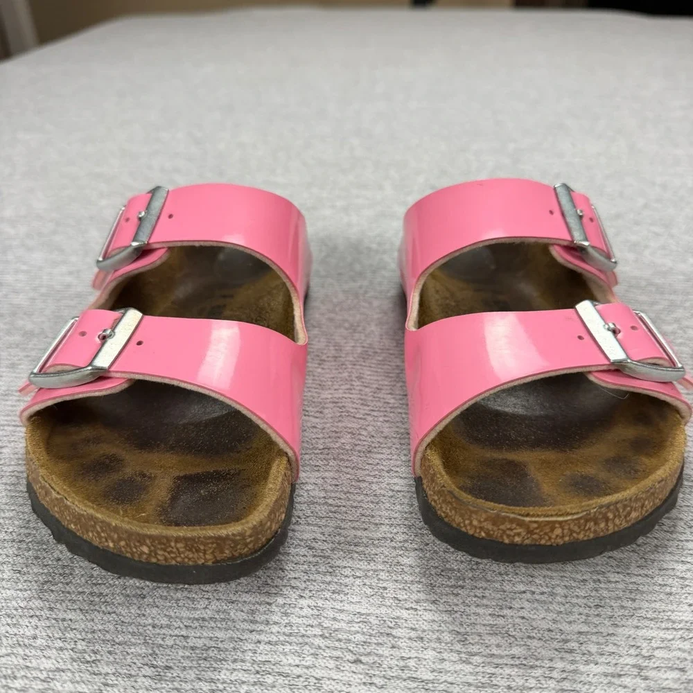 Birkenstock Arizona Pink Patent Leather Sandals Womens EU 34 US3-3.5